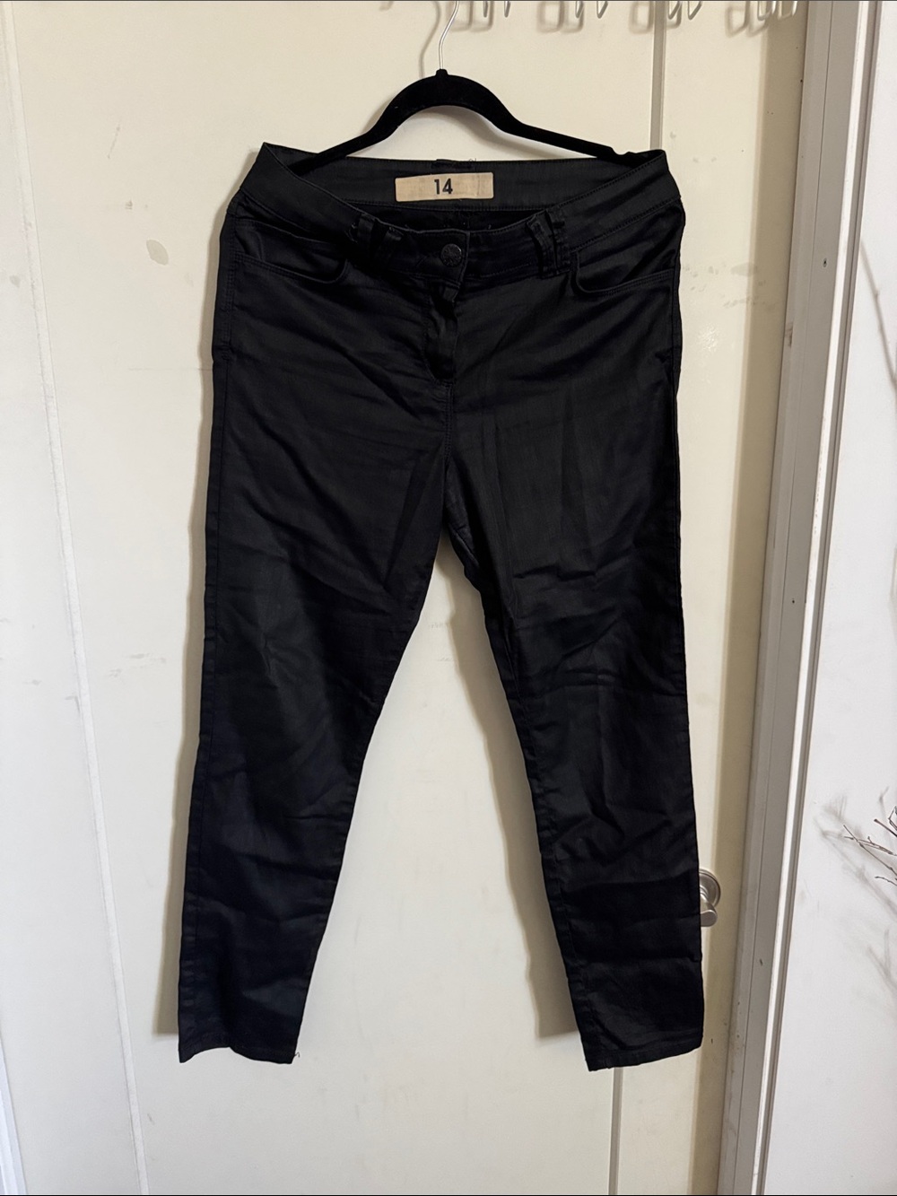 Black Rubberized Jeans - Size 14